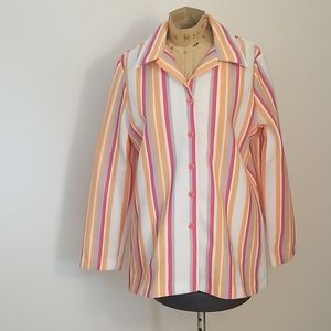 Pykettes Striped Retro Button Up Shirt